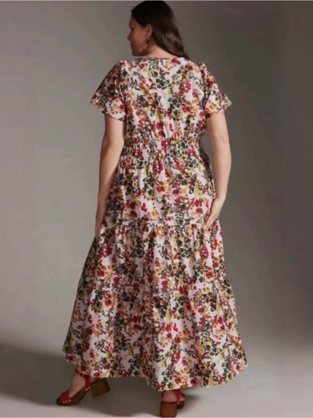Anthropologie Somerset Floral Smocked Maxi Dress Pink Rose Small Cottagecore NWT - Picture 7 of 8